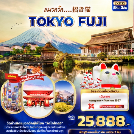 ทัวร์ญี่ปุ่น แมวกวัก.. 招き猫 TOKYO FUJI 5วัน3คืน (IT)