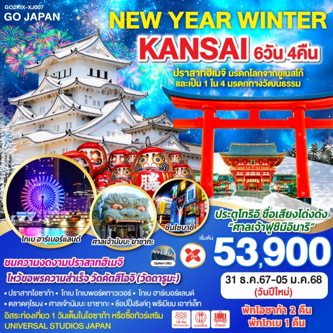 ทัวร์ญี่ปุ่น NEW YEAR WINTER KANSAI  XJ (GO)