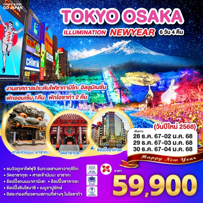 ทัวร์ญี่ปุ่น TOKYO OSAKA ILLUMINATION NEW YEAR XJ (GO)