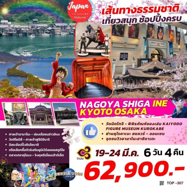 ทัวร์ญี่ปุ่น NAGOYA SHIGA INE KYOTO OSAKA 6D4N BY TG (TOP)