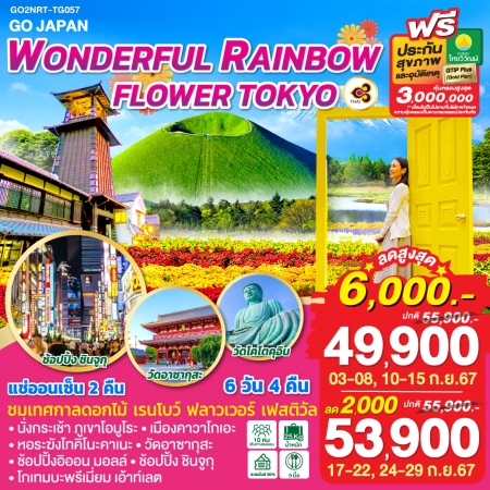 ทัวร์ญี่ปุ่น WONDERFUL RAINBOW FLOWER TOKYO 6D 4N โดยสายการบินไทย TG (GO)