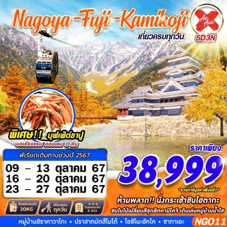 ทัวร์ญี่ปุ่น NAGOYA FUJI KAMIKOJI (เที่ยวเต็ม) 5D3N (GS)