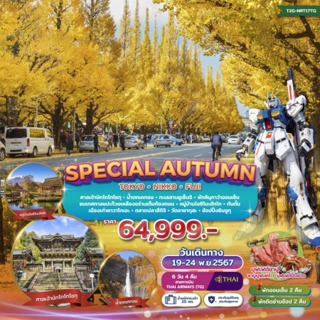 ทัวร์ญี่ปุ่น SPECIAL AUTUMN…TOKYO NIKKO FUJI GINKO FESTIVAL 6D 4N TG (T2G)