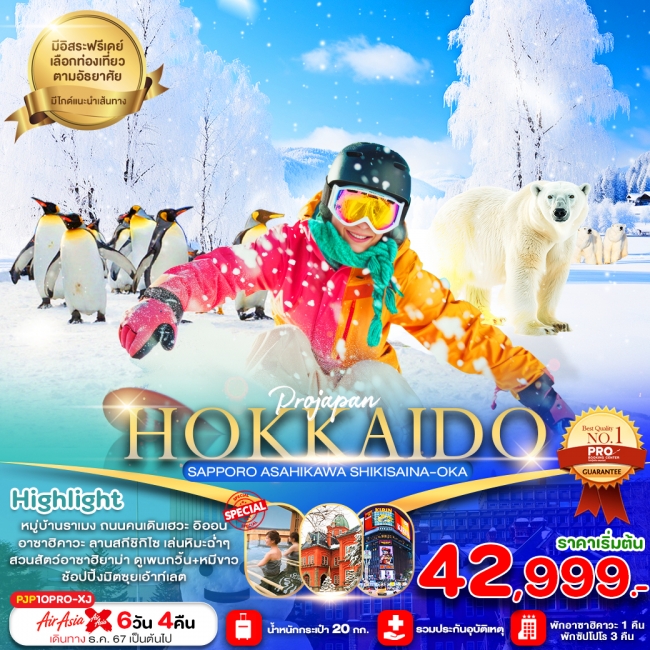 ทัวร์ญี่ปุ่น HOKKAIDO SAPPORO ASAHIKAWA SHIKISAINA-OKA 6D4N XJ (PBK)